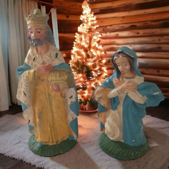 VTG Italy Nativity Figures Mary Wiseman Replacements ONLY Hand Painted Despose. - Picture 1 of 16